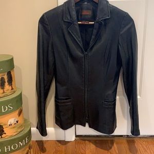 Black Danier leather jacket.